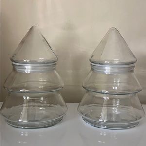 Glass Christmas tree jars